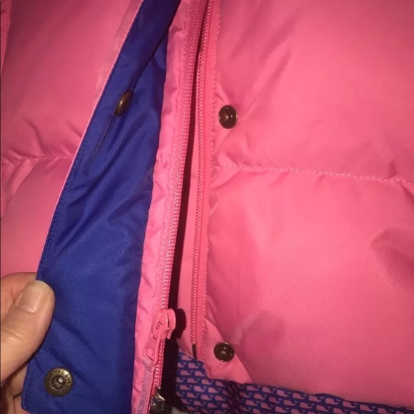 Ladies vineyard vines puffer vest medium pink - Picture 3 of 5